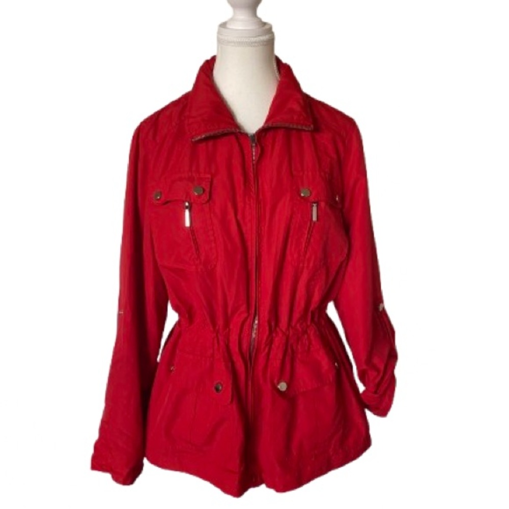 Style & Co. Women's Bright Red Utility Jacket
